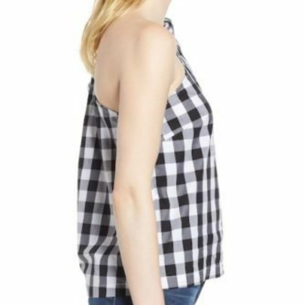 J. Crew Maybe One-Shoulder Mix Gingham Top - Picture 3 of 8